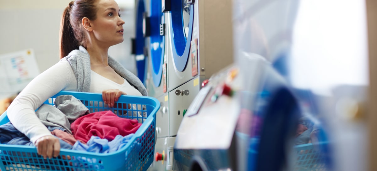 Women with laundry